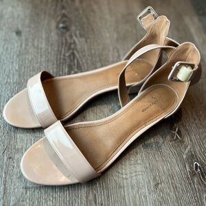 14th & Union Tan Sandals with Block Heel and Ankle Strap